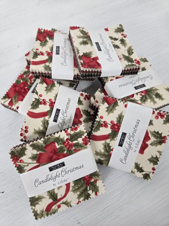 Candlelight Christmas...Mini Charm Pack...3 Sisters...Moda Fabrics...42--2 1/2 inch squares