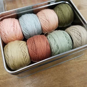 Chantilly-Inspired thread box...featuring 8 DMC perle cotton balls...no 8