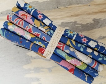 Jubilee Blue fat quarter bundle...a Tilda Collection designed by Tone Finnanger...5 fat quarters