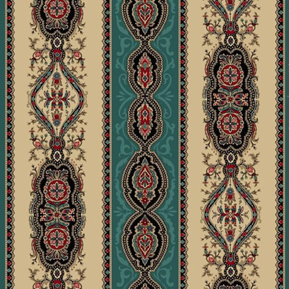 Elegant Estate...R331184D TEAL...Ornate Stripe...Judie Rothermel...Marcus Fabrics