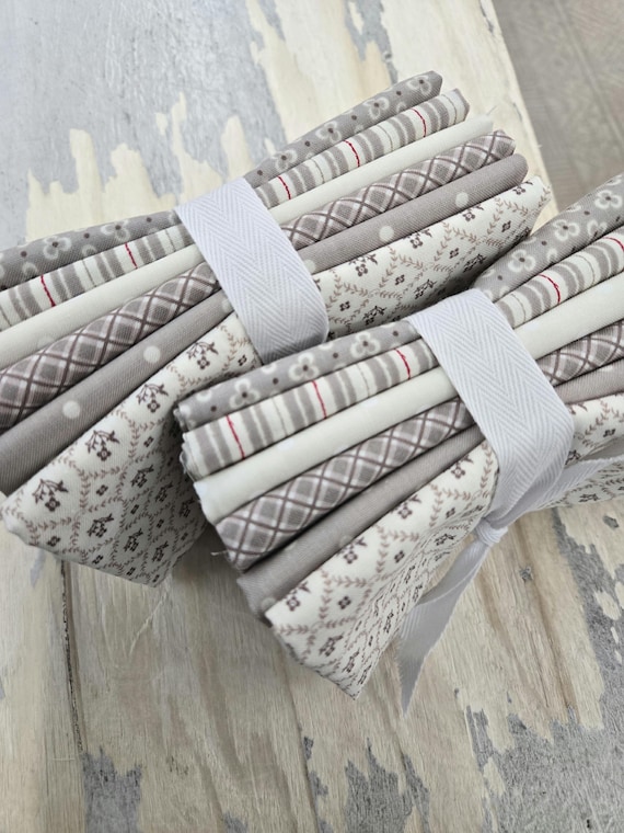My Summer House Stone fat quarter bundle designed by Bunny Hill Designs for Moda Fabrics, 6 fat quarters