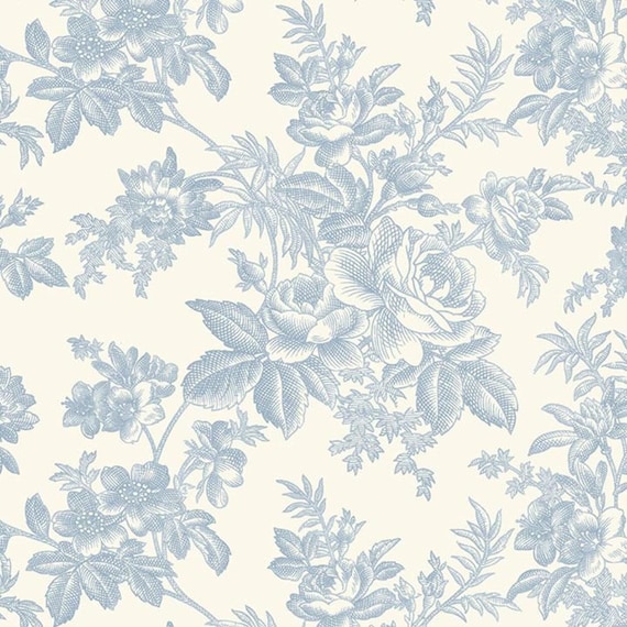 Trendy Toile...R021219D sky...Monika Zhu...Marcus Fabrics