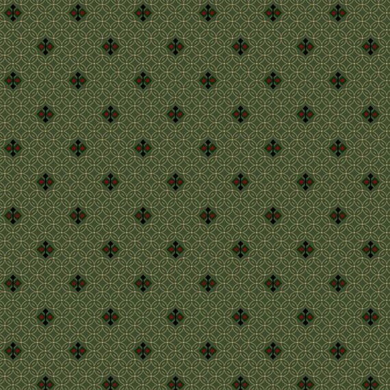 Sturbridge Floral Petites R170714D-GREEN Mosaic Tile by Pam Buda for Marcus Fabrics