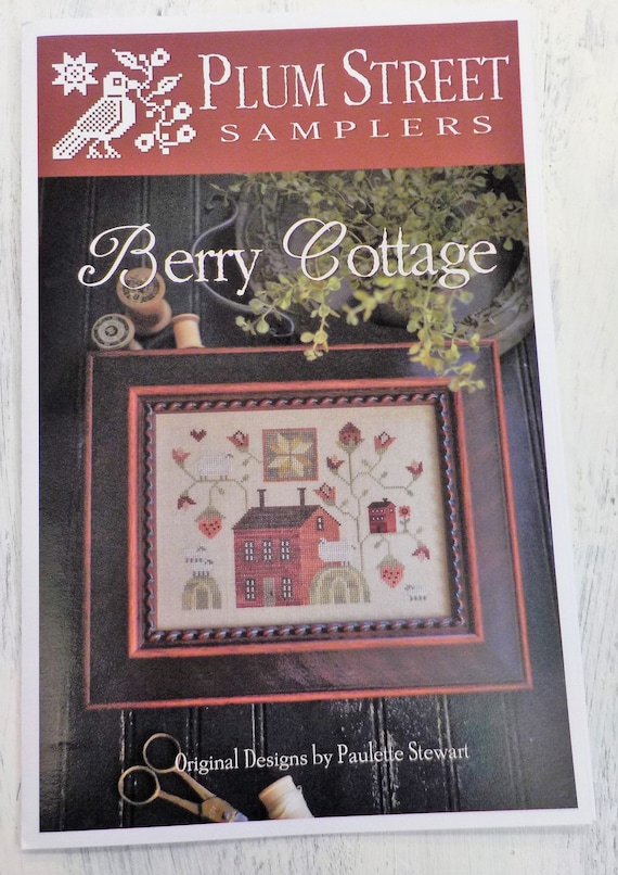 Berry Cottage by Plum Street Samplers...cross stitch pattern, house cross stitch