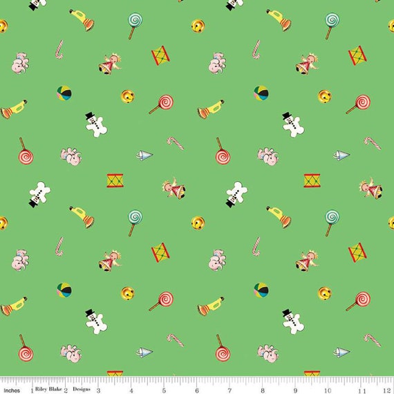 Jingle Bells...Toys Green C14833-GREEN...The Cottage Mama...Riley Blake Designs