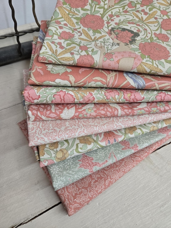 Songbird...Coral HALF Yards...a Tilda Collection...Tone Finnanger...8 prints