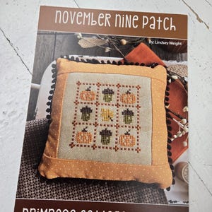 Nine Patch Series...November...Lindsey Weight for Primrose Cottage Stitches...cross stitch chart