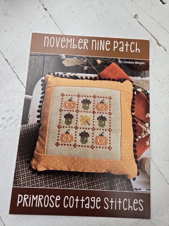 Nine Patch Series...November...Lindsey Weight for Primrose Cottage Stitches...cross stitch chart