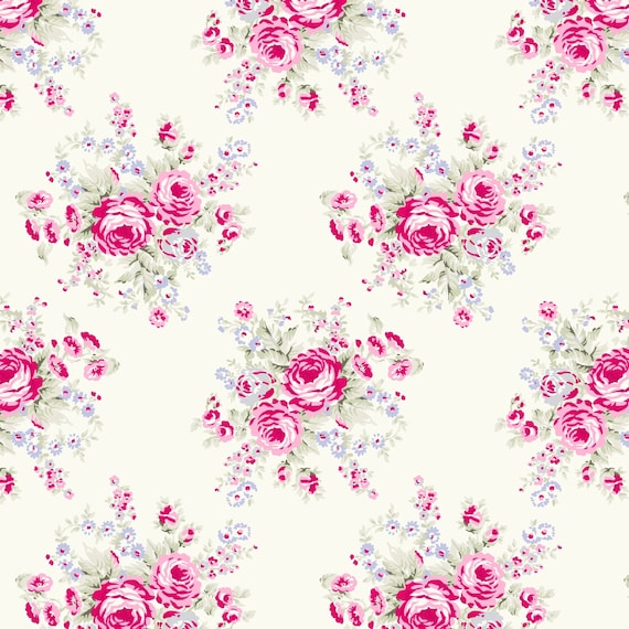 Amelie...TW21 Red...Tanya Whelan...cottage style print...floral