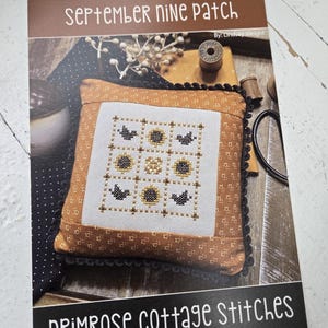 Nine Patch Series...September...Lindsey Weight for Primrose Cottage Stitches...cross stitch chart