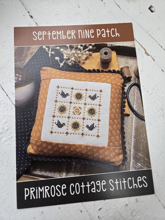 Nine Patch Series...September...Lindsey Weight for Primrose Cottage Stitches...cross stitch chart