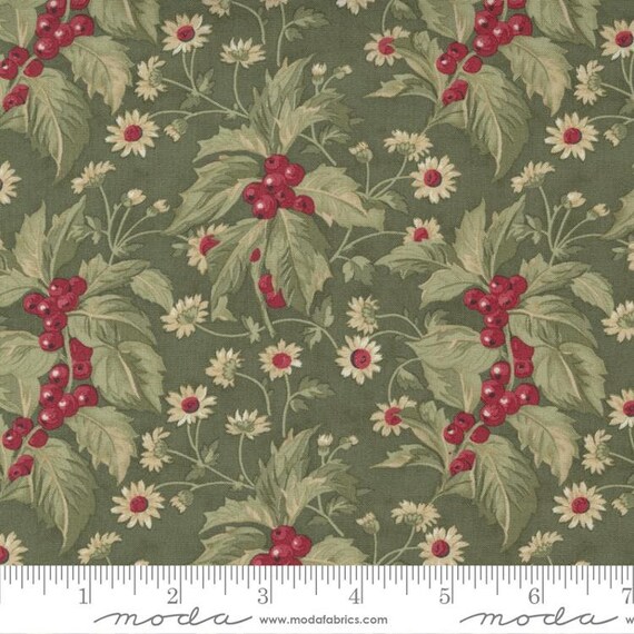 Poinsettia Plaza Holly 44291 14 by 3 Sisters for Moda Fabrics