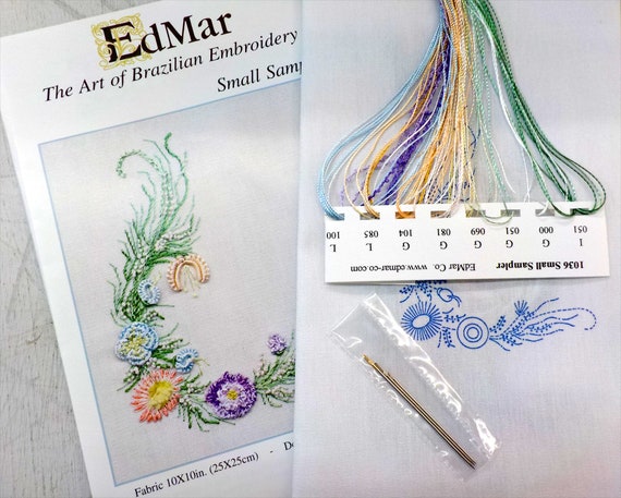 Small Sampler...EdMar 1036 project...Brazilian embroidery kit...diy embroidery kit