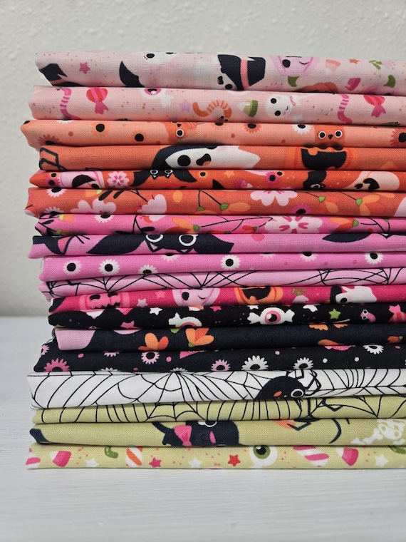 Not Scary...HALF Yard Bundle...Jill & Rani...Poppie Cotton...18 prints