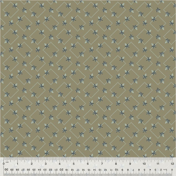 Garden Tale...Diamond Floral Taupe 53824-6-1...Jeanne Horton...Windham Fabrics