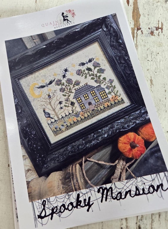 Spooky Mansion...Quaint Rose Needlearts...cross stitch pattern, Halloween chart