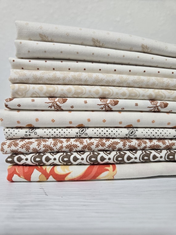 Butternut and Sage...Cozy Cream HALF Yard Bundle...Fig Tree Quilts/Joanna Figueroa...Moda Fabrics...11 prints