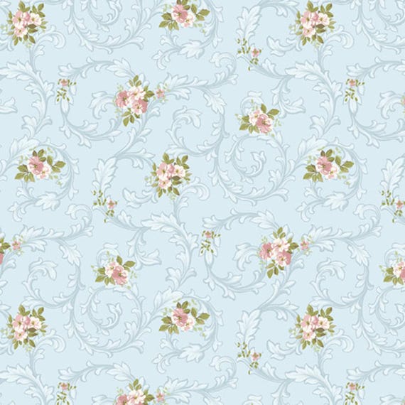 Just Rosy...R651142D-Sky...Smithsonian Collection...Marcus Fabrics