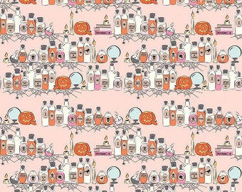 Spooky Schoolhouse Potions Class Blush designed by Melissa Mortenson for Riley Blake Designs, halloween, autumn