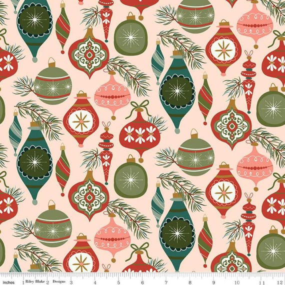Christmas Is in Town...Ornaments...C14741-BLUSH......Sandy Gervais...Riley Blake Designs