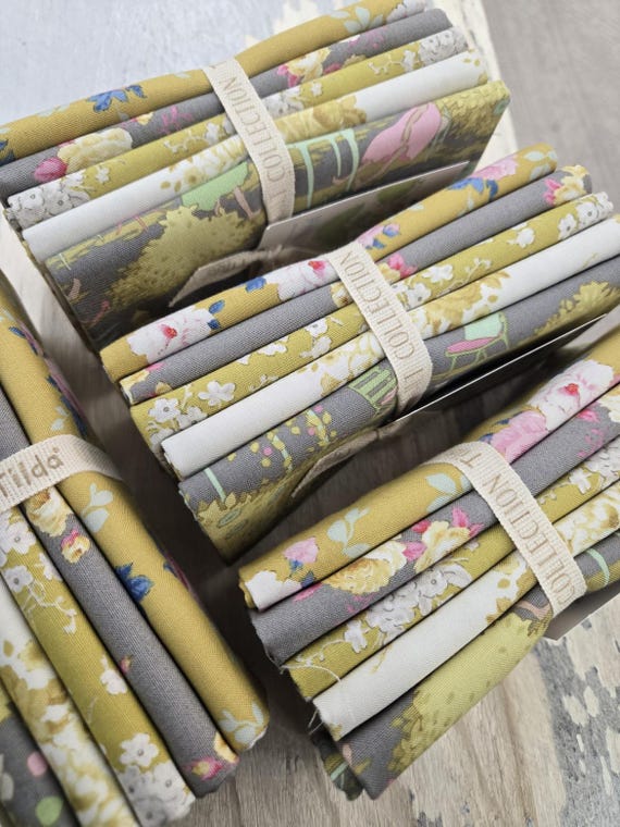 Sunday Brunch...Grey & Yellow FQ bundle...a Tilda collection...Tone Finnanger