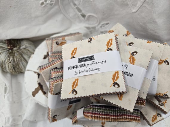 Pumpkin Spice Gatherings...Mini Charm Pack...Primitive Gatherings...Moda Fabrics...42 squares