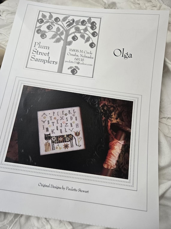 Olga...Plum Street Samplers...cross stitch chart...Halloween...Thanksgiving