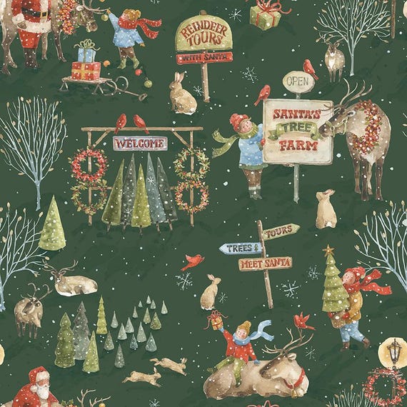 Santa's Tree Farm...CD16450 FOREST...Lisa Audit...Riley Blake Designs