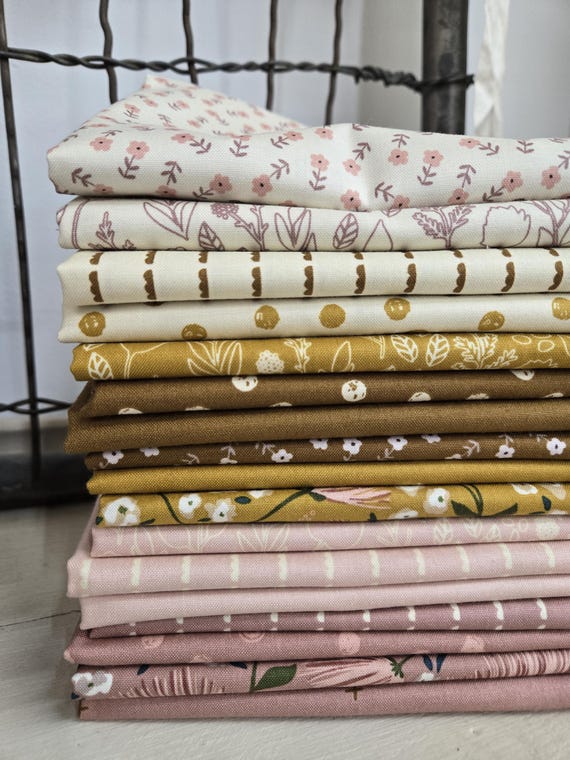 Blush 'n Butterscotch...HALF Yard Bundle...Simple Simon & Company...Riley Blake Designs...17 prints