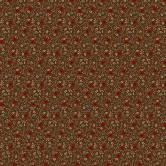 Cotton Thimble Miniatures...R171497D brown...secret garden...Pam Buda...Marcus Fabrics