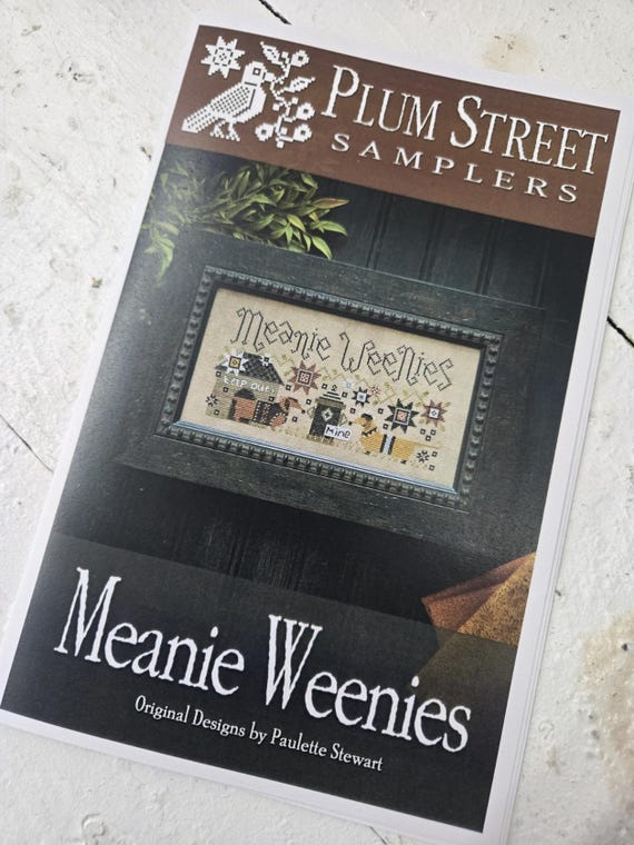 Meanie Weenies...Plum Street Samplers...cross stitch chart...dog cross stitch