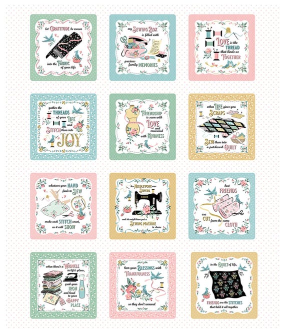 Granny's Sewing Room...Project Panel white...GS25928...Sheri McCulley...Poppie Cotton