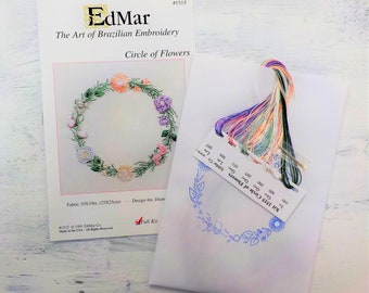 Circle of Flowers...EdMar 1515 project...Brazilian embroidery