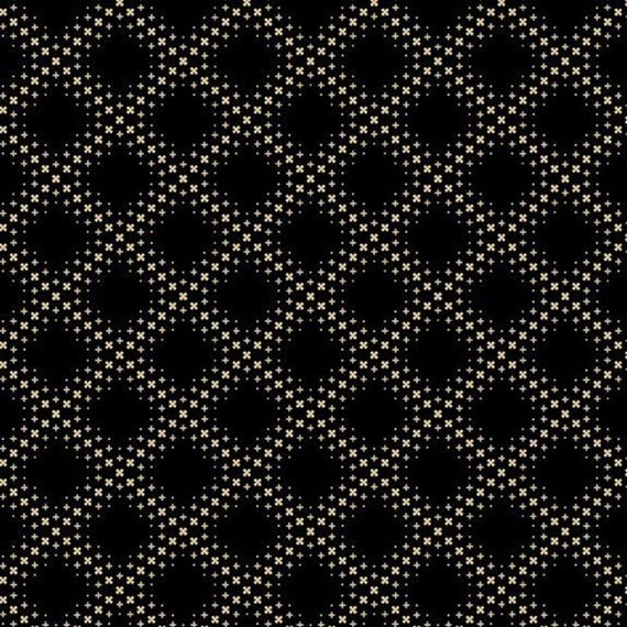 Bluebird Manor...Lattice R221054D BLACK...Paula Barnes...Marcus Fabrics