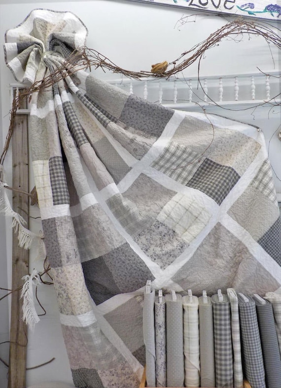 PDF Beachy in Grey quilt pattern...designed by Mickey Zimmer for Sweetwater Cotton Shoppe