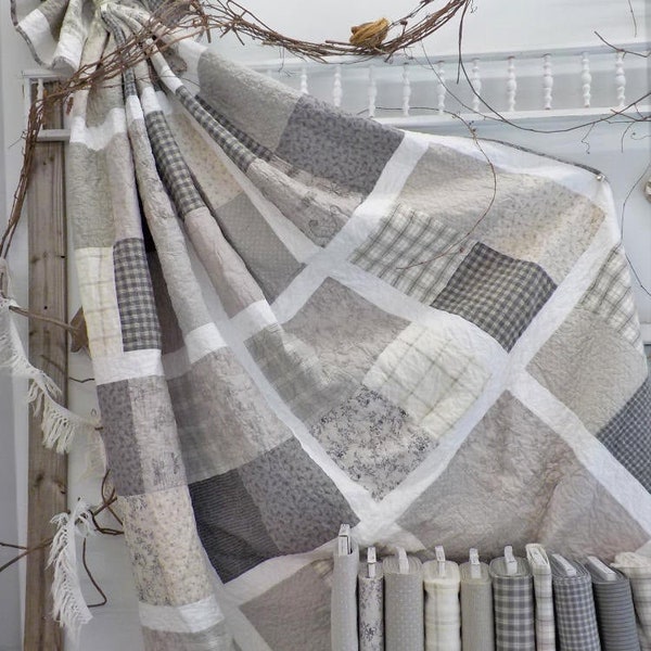 PDF Beachy in Grey quilt pattern...designed by Mickey Zimmer for Sweetwater Cotton Shoppe