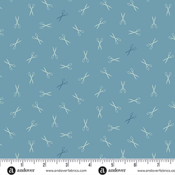 Sewing Bird...A-1612-B Azure...Edyta Sitar...Laundry Basket Quilts...Andover