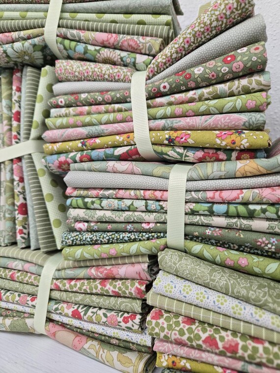 Tilda Stashbuilder...Green FQ Bundle...Tone Finnanger...8 prints