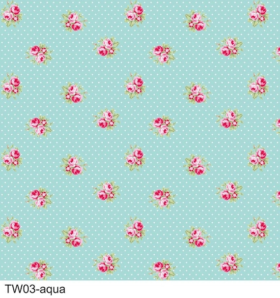 Barefoot Roses Classics TW03-aqua by Tanya Whelan...cottage style floral