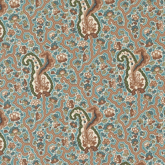 Dinah's Delight 1830-1850 Robins Egg 31671 13 designed by Betsy Chutchian for Moda Fabrics