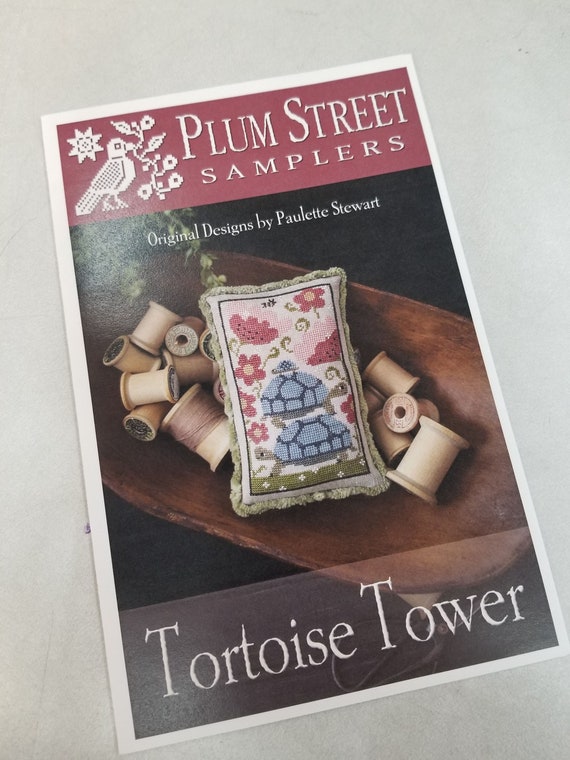 Tortoise Tower by Plum Street Samplers...cross stitch pattern, tortoise cross stitch