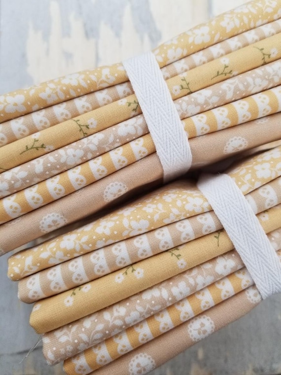 Dainty Meadow...Buttercup & Wheat HALF YARD bundle...Heather Briggs of My Sew Quilty Life...Moda Fabrics