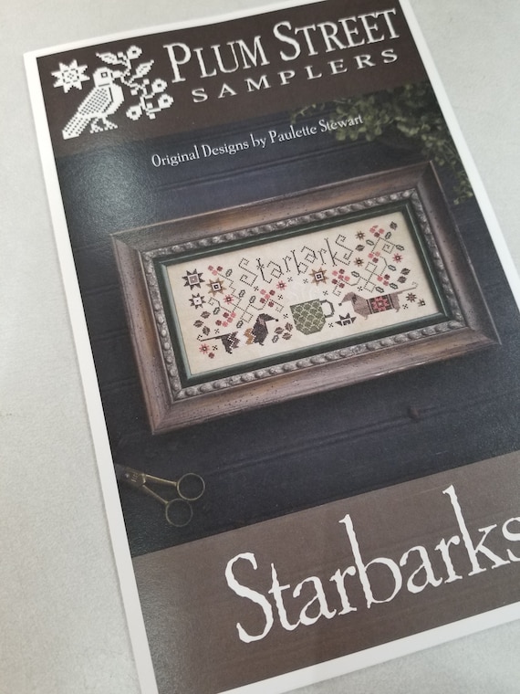 Starbarks by Plum Street Samplers...cross stitch pattern, coffee and dog cross stitch