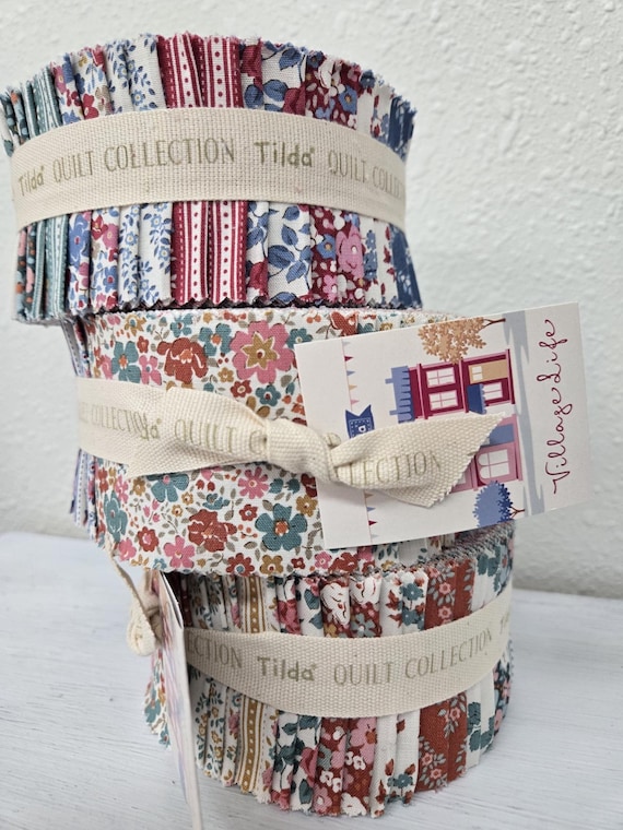 Village Life...Fabric Roll...Tilda fabrics...Tone Finnanger...40--2 1/2 inch strips