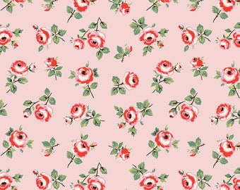 My Favorite Things Pink Rose Petals designed by Elea Lutz for Poppie Cotton, pastel print