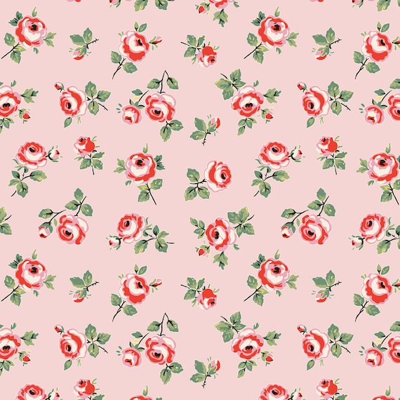 My Favorite Things Pink Rose Petals designed by Elea Lutz for Poppie Cotton, pastel print
