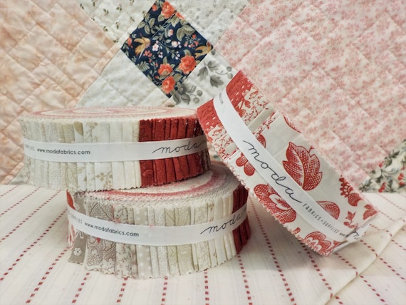 Cranberries & Cream honey bun by 3 Sisters for Moda Fabrics...40--1 1/2 inch strips