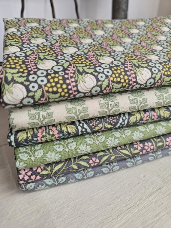 Sanctuary & Mira...Green...HALF Yard Bundle...a Tilda Collection...Tone Finnanger...6 prints