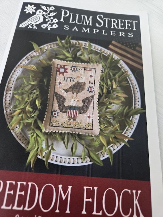 Freedom Flock...Plum Street Samplers...cross stitch chart...eagle