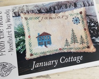 January Cottage...From the Heart--NeedleArt by Wendy...cross stitch pattern